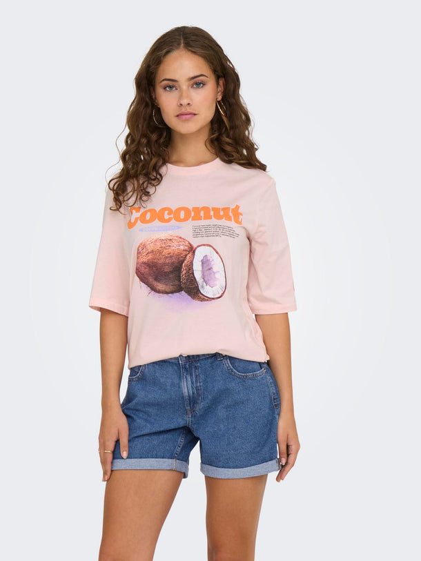 Product CAMISETA PHOEBE - Mauve Chalk Print:Coconut - Image 3