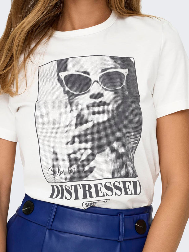Product CAMISETA ALBA - Cloud Dancer Print:Distressed - Image 1