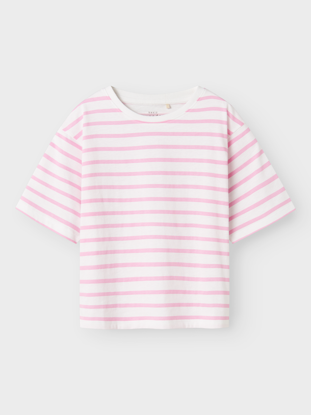 Product CAMISETA TANNI - Bright White Stripes:Pink Frosting - Image 1