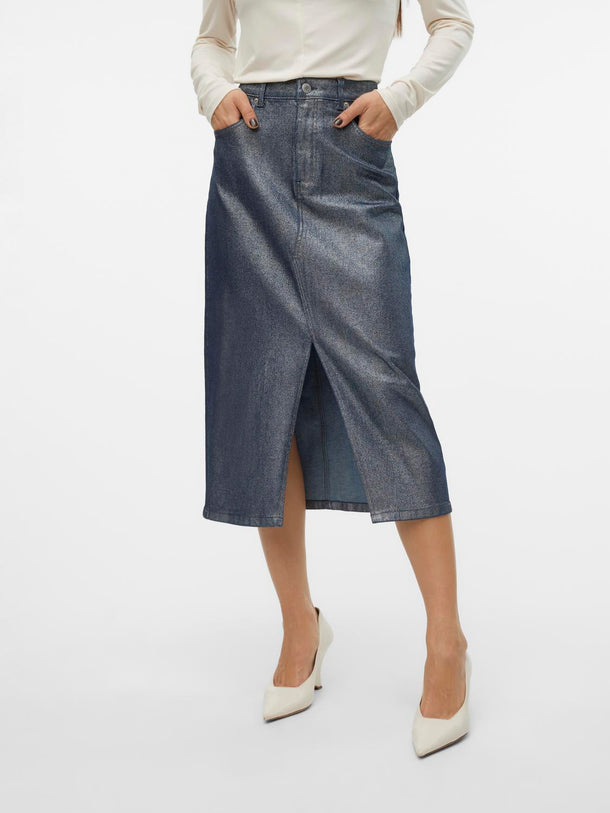 Product FALDA VERI - Medium Blue Denim Detail:SILVER COATING - Image 1