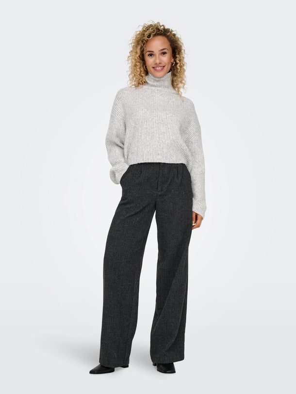 Product PANTALON CORA - Dark Grey Melange Detail:HERRINGBONE - Image 2