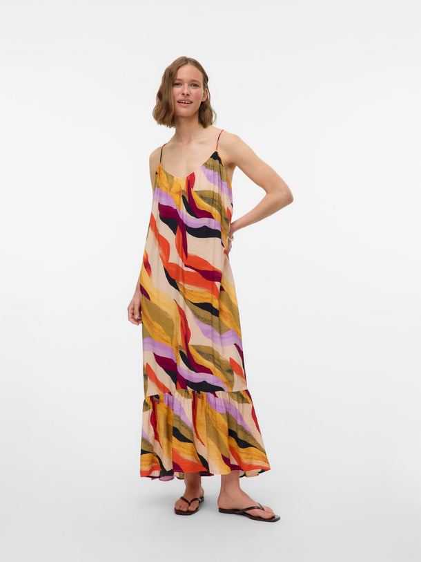 Product VESTIDO MAXI ESTAMPADO CON TIRAS CRUZADAS TILLY-Cloud Dancer AOP:ABSTRACT PRINT - Image 1