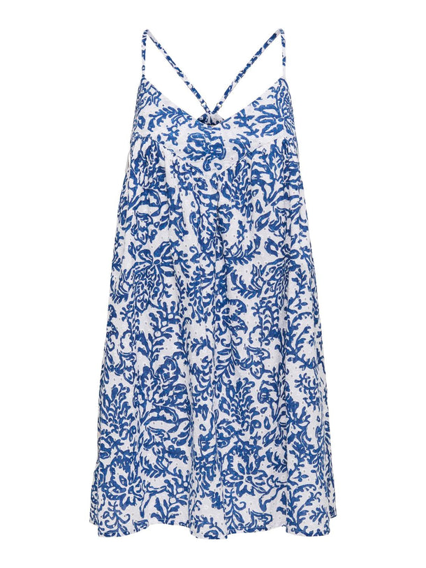 Product VESTIDO MINI ESTAMPADO CHANE-Cloud Dancer AOP:W ESTATE BLUE - Image 1