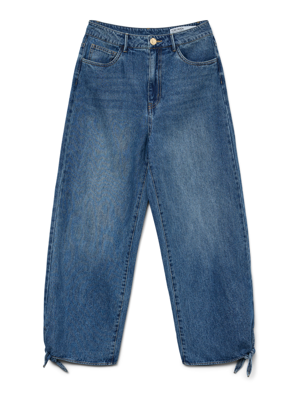Product JEAN WIDE CROPPED TIRO ALTO KATHY-Medium Blue Denim - Image 4