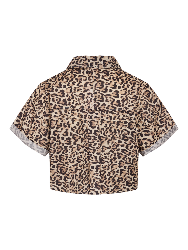 Product CAMISA CROPPED PEYTON-Silver Mink AOP:LEO - Image 2