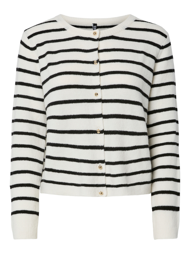 Product CARDIGAN NADDYA - Cloud Dancer Stripes:BLACK - Image 4