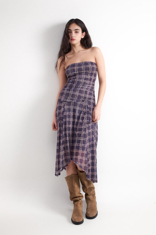 Product VESTIDO ESTAMPADO CUADROS BMK-Burgundy - Image 5