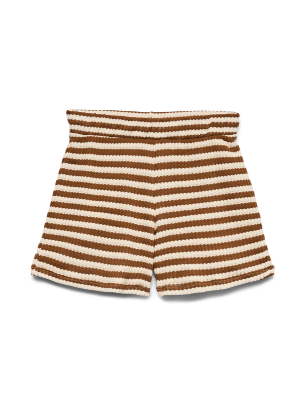 Product SHORT TIRO ALTO RAYAS SALLY-Cloud Dancer Stripes:CHOCOLATE BROWN - Image 1