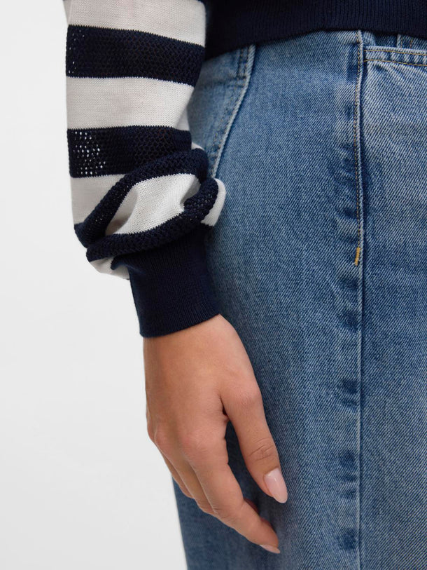 Product SWEATER NEWLEXSUN - Navy Blazer Detail:W. SNOW WHITE - Image 4