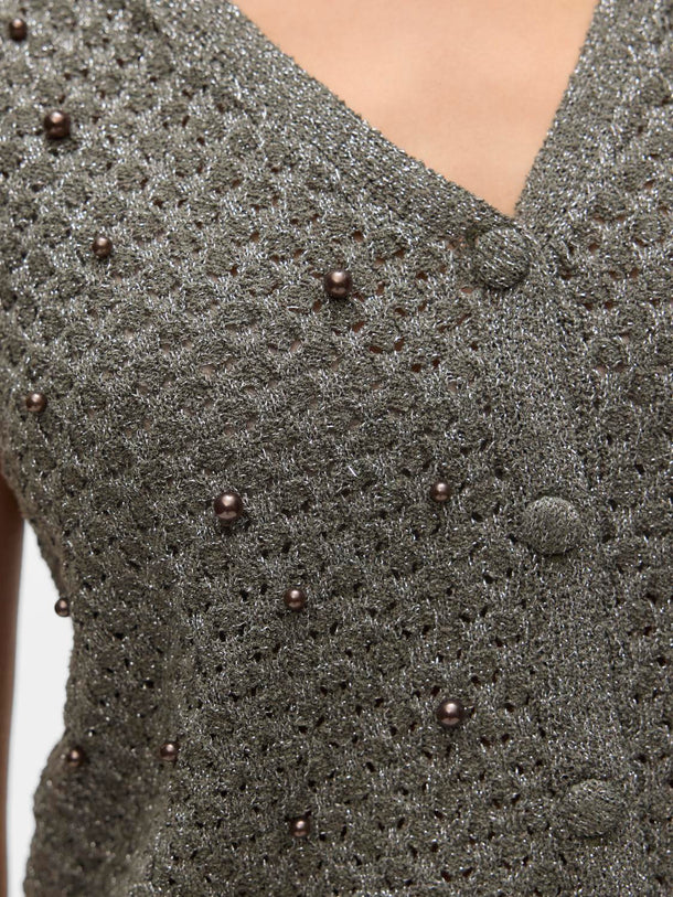 Product CHALECO AMALFI-Kalamata Detail:W. SILVER LUREX - Image 2