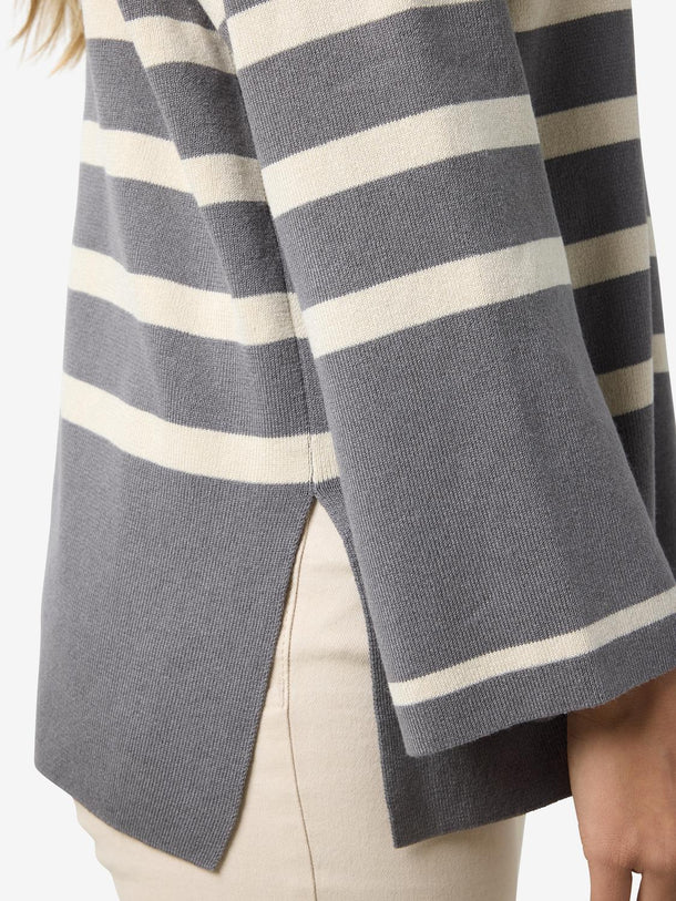Product SWEATER FIFI - Charcoal Gray Stripes:OATMEAL - Image 5