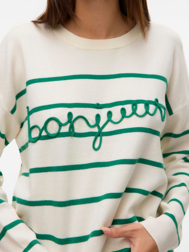 Product SWEATER BONJOUR - Birch Detail:W. BOSPHORUS STRIPES AND EMBRODEY - Image 1