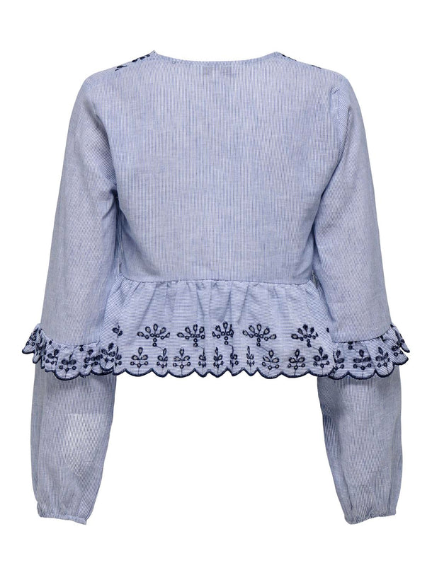 Product TOP BRODERIE CAROLINE-Bright White Stripes:W NAVAL ACADEMY - Image 2