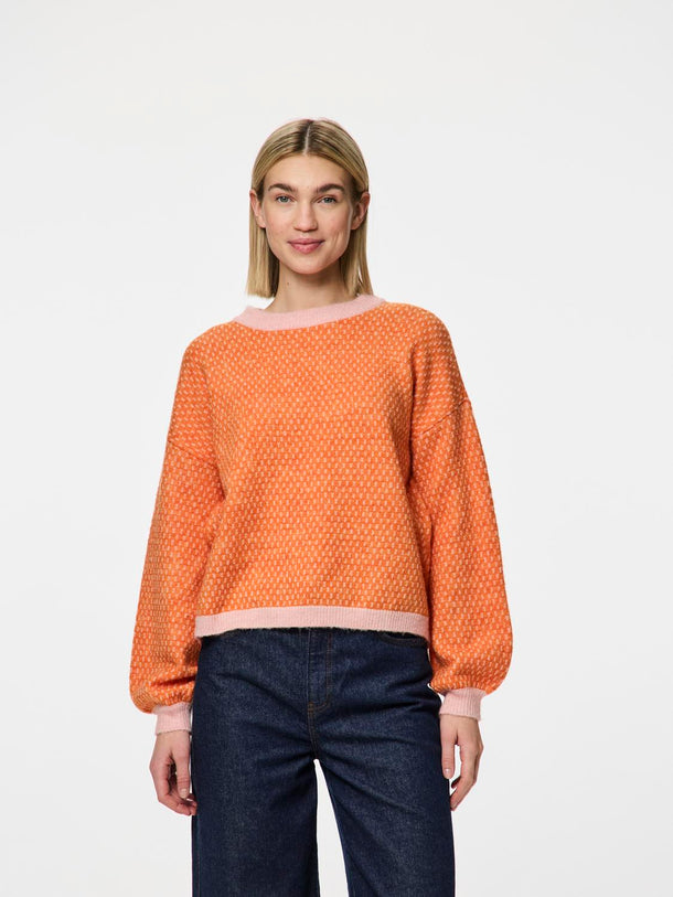 Product SWEATER DILIPPA - Roseate Spoonbill AOP:Mandarin Orange - Image 3