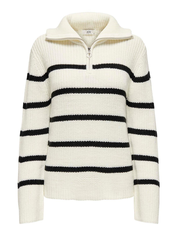 Product SWEATER JUSTY - Eggnog Stripes:BLACK - Image 1