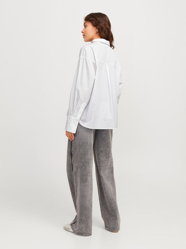 Product CAMISA LISA - White Detail:SILVER RINESTONE - Image 5