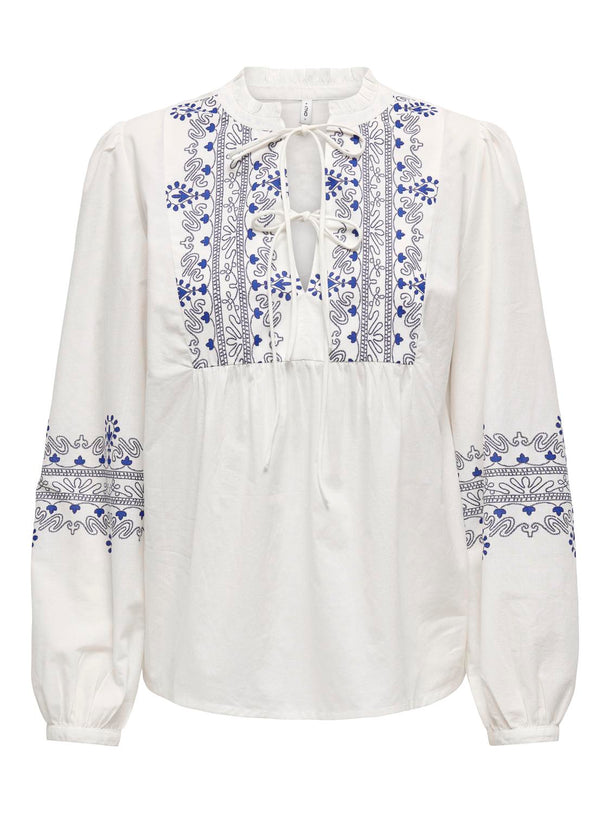 Product BLUSA BORDADA ELINE-Cloud Dancer AOP:EVEN - Image 1