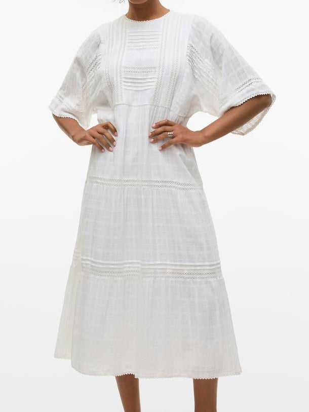 Product VESTIDO MAXI TEJIDO BERTINE-Snow White - Image 1