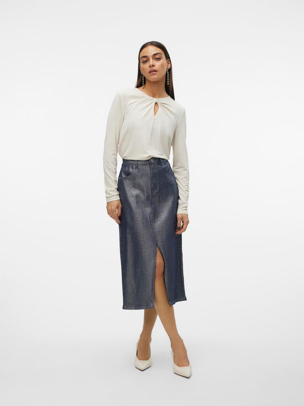 Product FALDA VERI - Medium Blue Denim Detail:SILVER COATING - Image 2