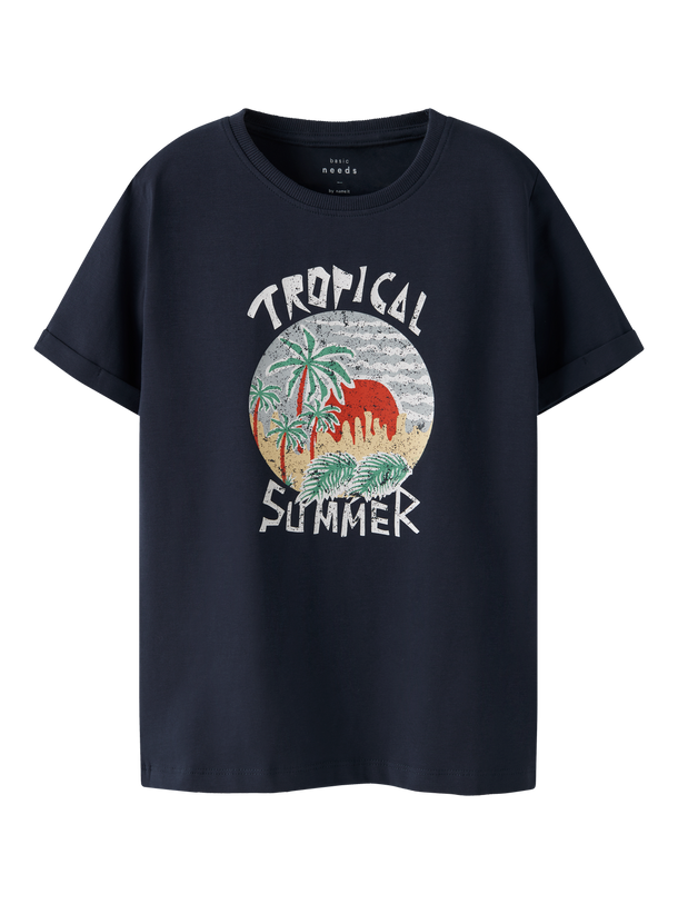 Product CAMISETA VUX - Navy Blazer Print:Tropical summer - Image 3