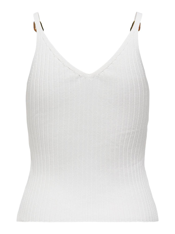 Product TOP ACANALADO CON HEBILLA METÁLICA THELMA-Cloud Dancer Detail:Gold - Image 2