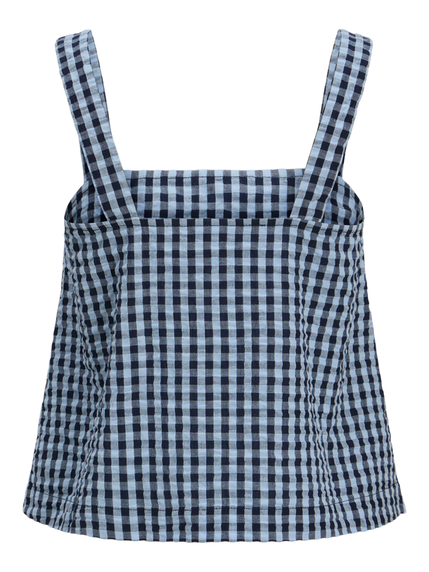 Product TOP CON ESCOTE CUADRADO PETRA - Skyway Checks:Peacoat - Image 2