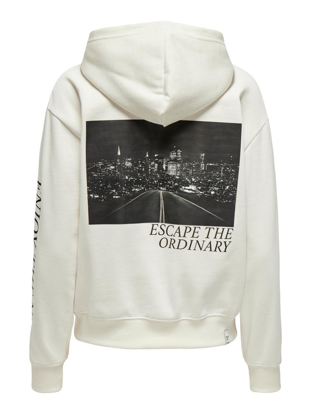 Product SUDADERA CASSIE - Cloud Dancer Print:Be happy + labels brooklyn - Image 3