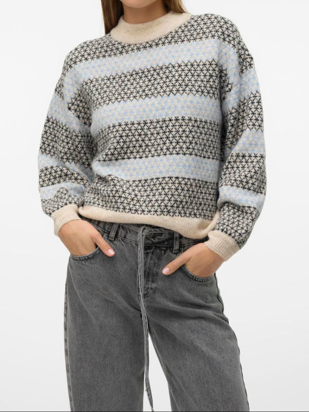 Product SWEATER TRIXIE - Birch Detail:W. BLACK AND ALLURE - Image 1