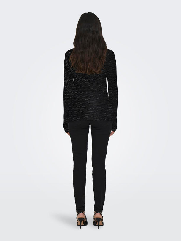 Product TOP CLARA - Black Detail:BLACK GLITTER - Image 3