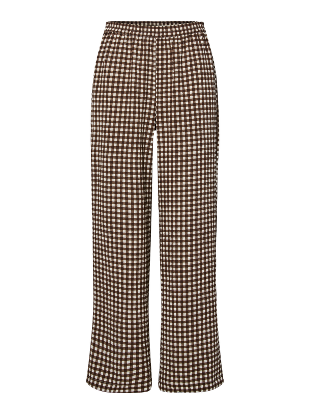Product PANTALON DULLIE - Chicory Coffee Checks:White - Image 1
