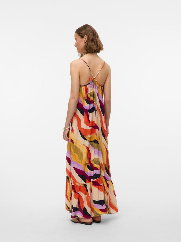 Product VESTIDO MAXI ESTAMPADO CON TIRAS CRUZADAS TILLY-Cloud Dancer AOP:ABSTRACT PRINT - Image 2