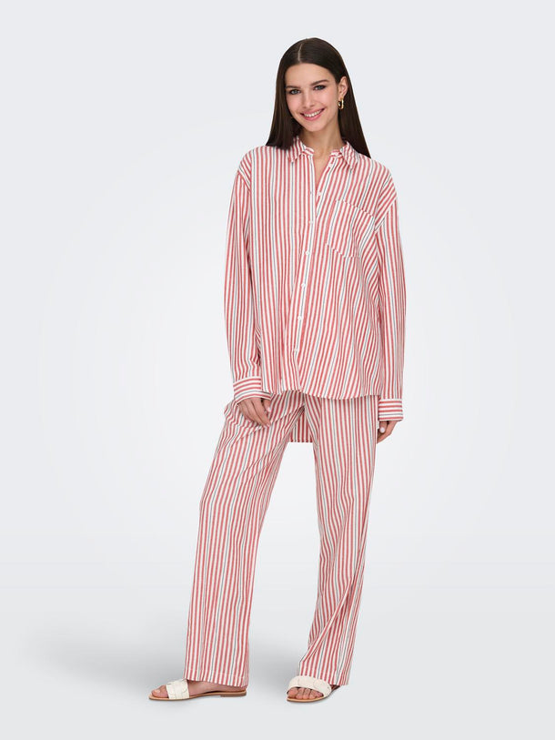 Product CAMISA DE LINO WINDY-Cloud Dancer Stripes:W HIGH RISK RED/BLACK - Image 5