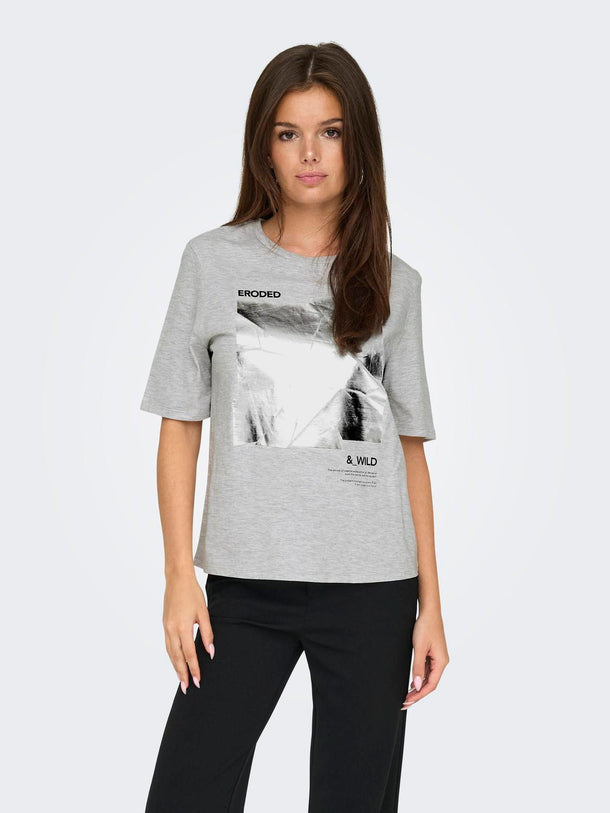 Product CAMISETA FIOLA - Light Grey Melange Print:Eroded - Image 3