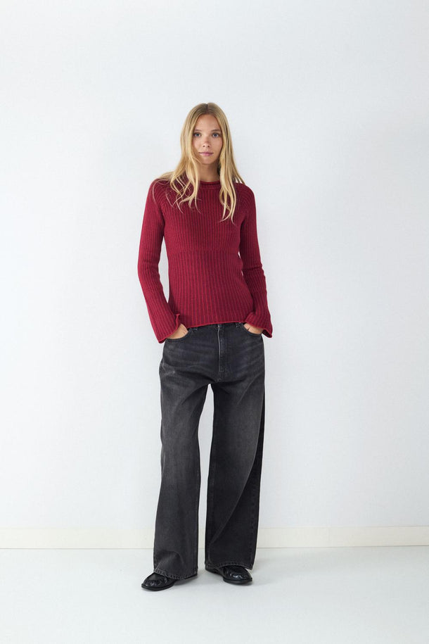 Product SWEATER TEJIDO ACANALADO BMK-Clear Red - Image 2