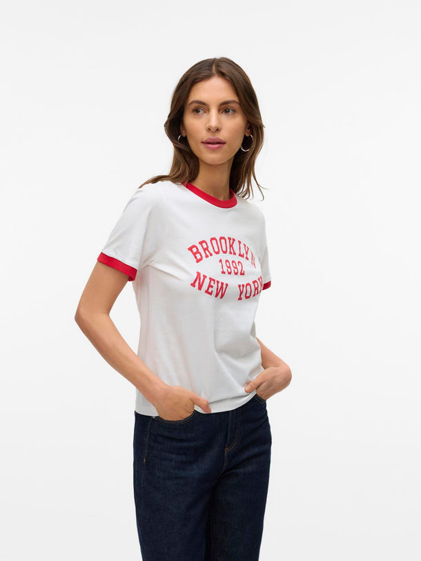 Product CAMISETA REGULAR ALIA-Snow White Detail:RIBBON RED CONTRAST - BROOKLYN - Image 1