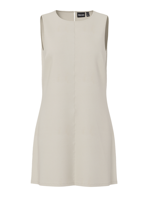 Product VESTIDO DE LINO BUNNA-Oatmeal Detail:Contrast stitching - Image 1