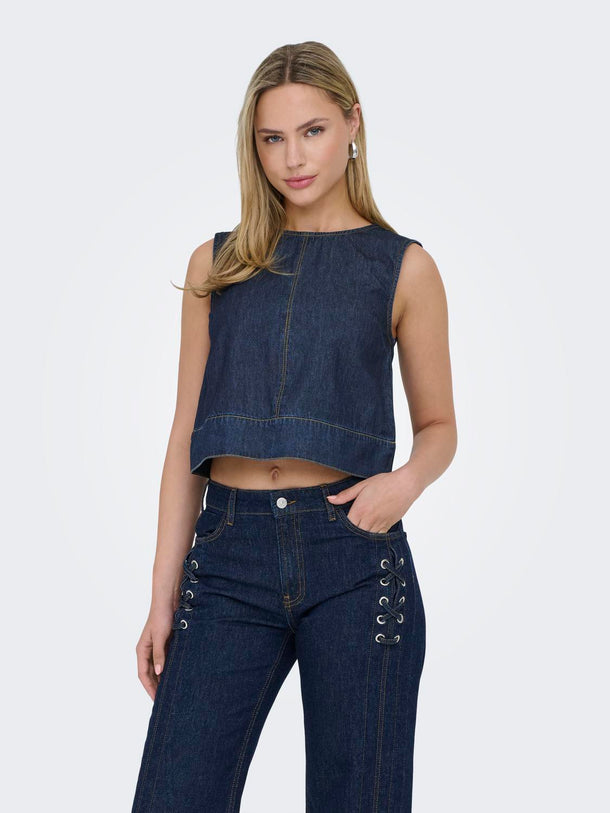 Product TOP DE DENIM SABRINA-Dark Blue Denim - Image 1