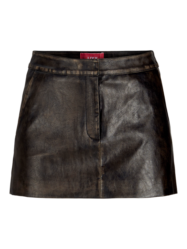 Product POLLERA EFECTO CUERO SELMA-Black Detail:RUB OFF - Image 1