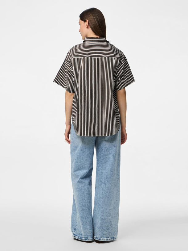 Product CAMISA RAYAS MANGA CORTA AIDA-Delicioso Stripes:COCONUT MILK - Image 3