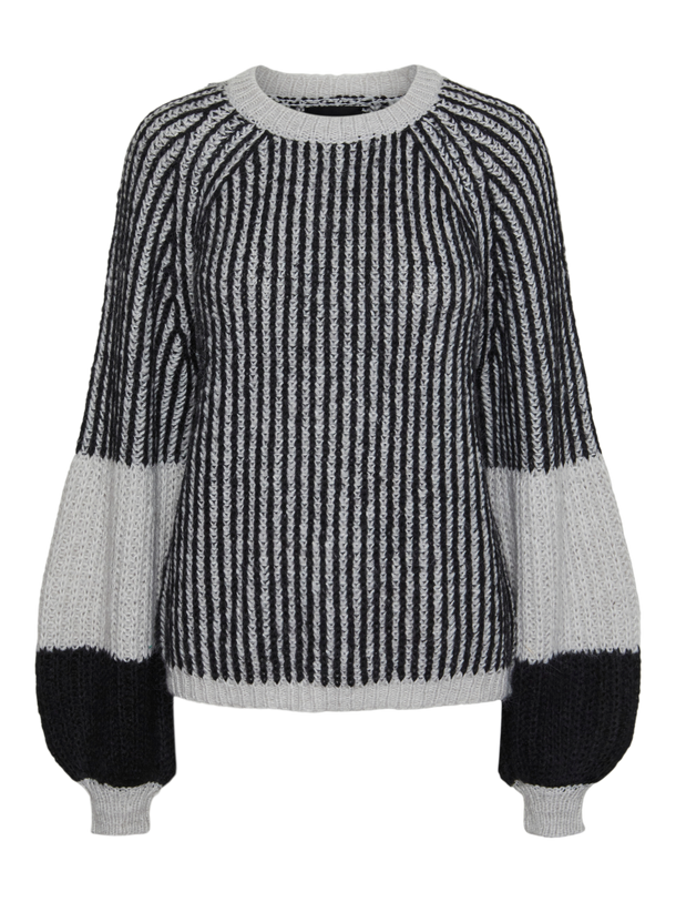 Product SUÉTER DAISI - Light Grey Melange Stripes:BLACK - Image 4