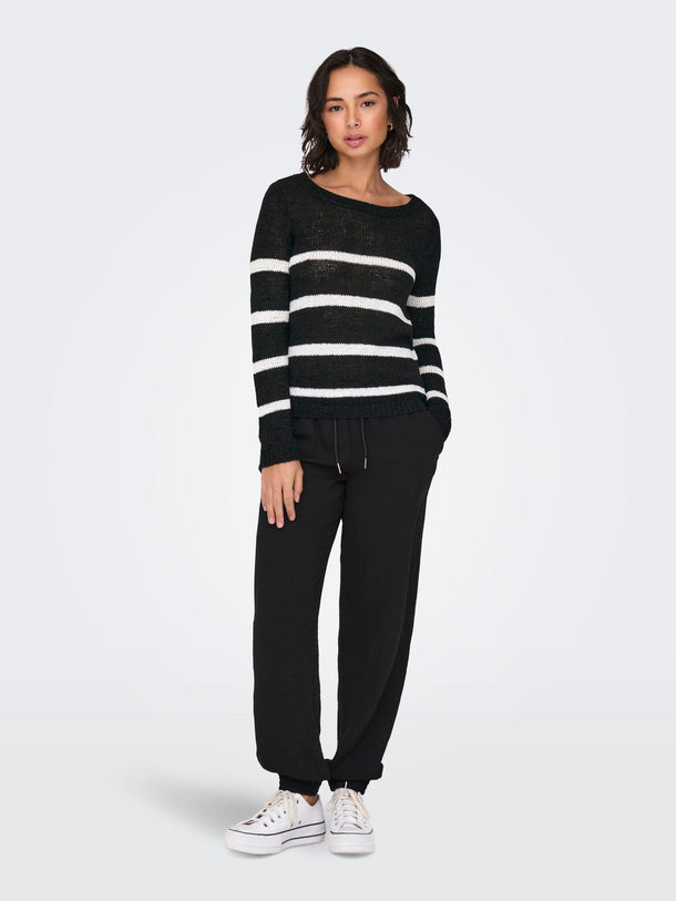 Product SWEATER GEENA - Black Stripes:W. CLOUD DANCER - Image 3