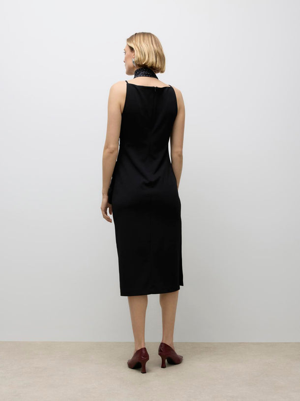 Product VESTIDO MIDI CON TAJO SAGE-Black - Image 3