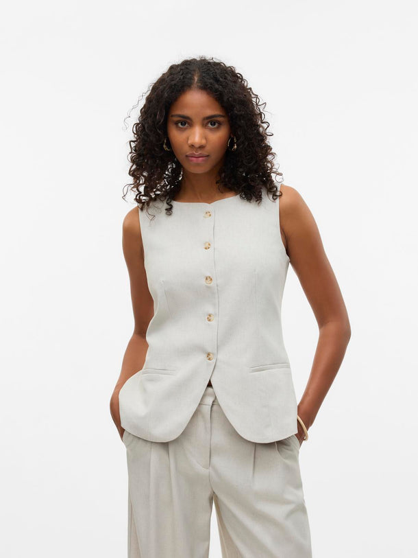 Product CHALECO DE LINO MIKELA-Birch Detail:MELANGE AS SAMPLE - Image 4