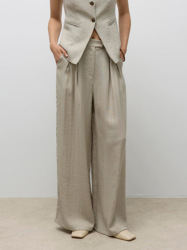 Product PANTALÓN SASTRERO RELAXED TIRO ALTO SIGA-Abbey Stone - Image 1