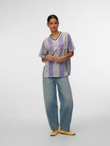 Bright White Print:LISBON PURPLE HEATHER