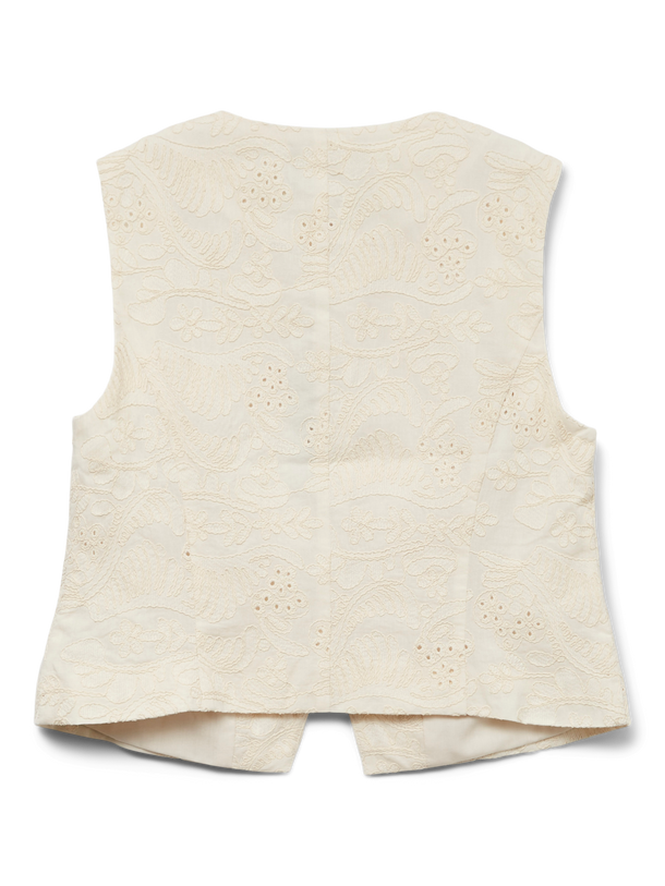 Product TOP SASTRERO DE PUNTILLÉ ELINE-Cloud Dancer Detail:EMBROIDERY ANGLAIS AS OFFER CUT - Image 2