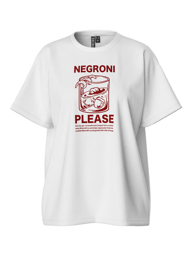 Product CAMISETA TILLIE - Bright White Print:RED NEGRONI - Image 1