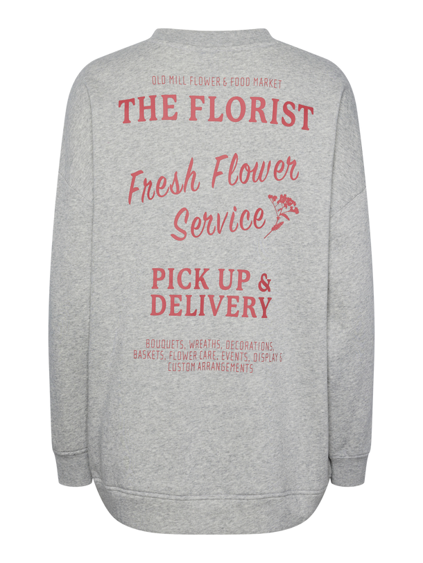 Product SUDADERA MALIAH - Light Grey Melange Print:MINERAL RED - Image 2