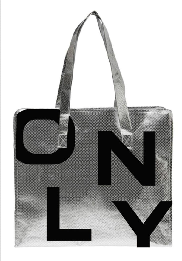 Product SHOPPING BAG FOIL - Silver AOP:FOIL BIG LOGO - Image 1