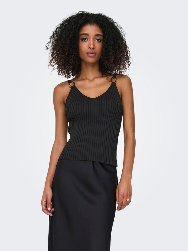 Product TOP ACANALADO CON HEBILLA METÁLICA THELMA-Black Detail:GOLD - Image 3